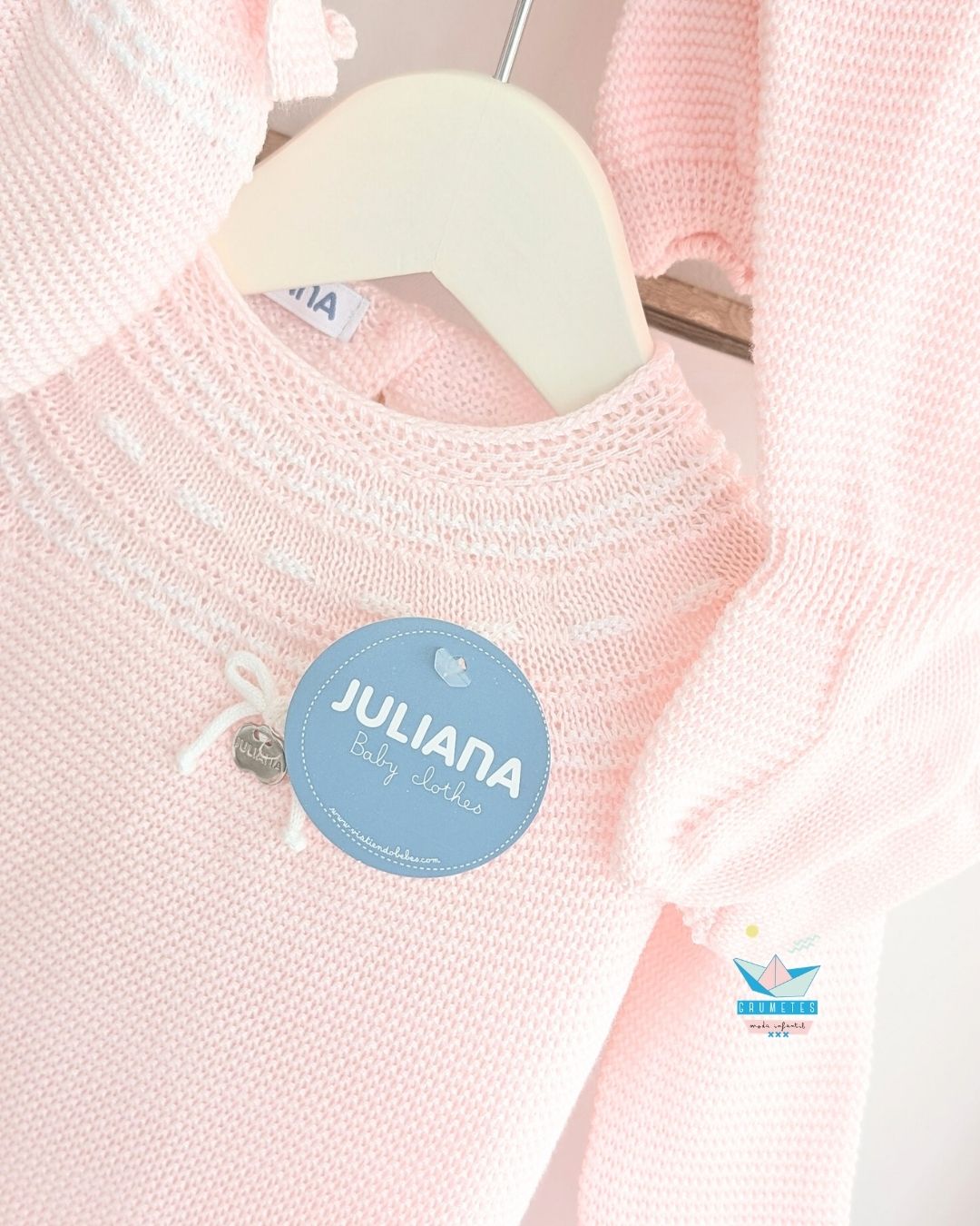 Conjunto bebé polaina Rosa/Blanco 🍯 Colección Miel - Juliana