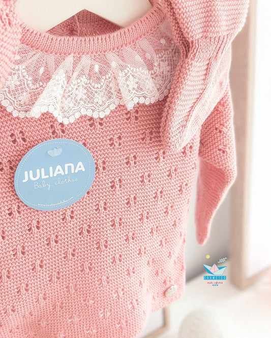 Conjunto bebé polaina Rosa Empolvado 🍬 Colección Caramelo - Juliana