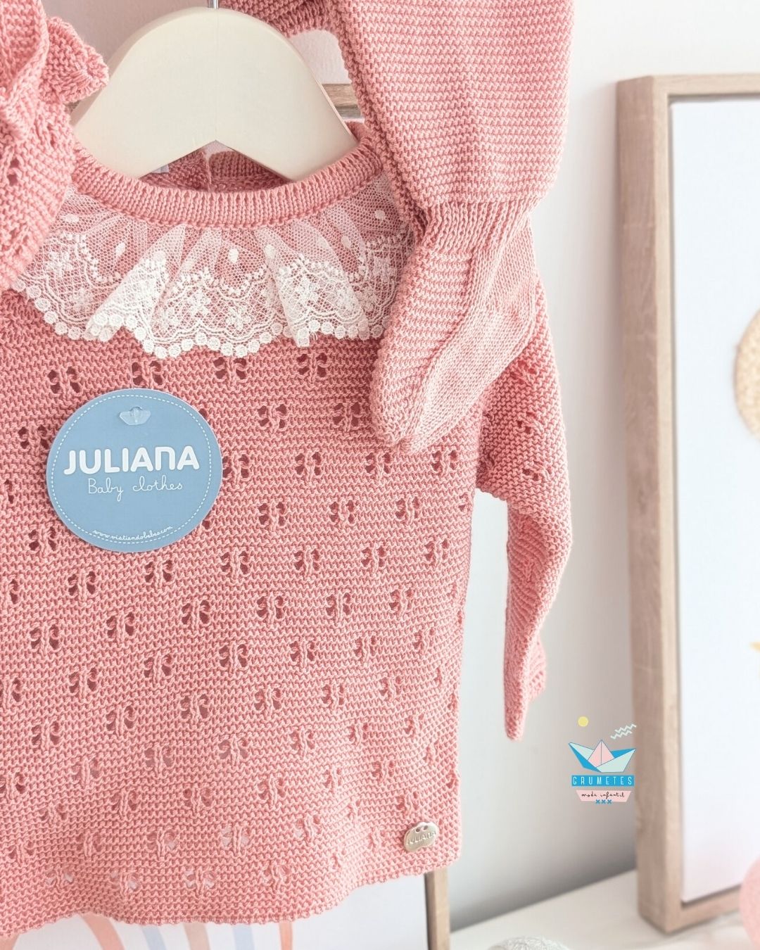 Conjunto bebé polaina Rosa Empolvado 🍬 Colección Caramelo - Juliana
