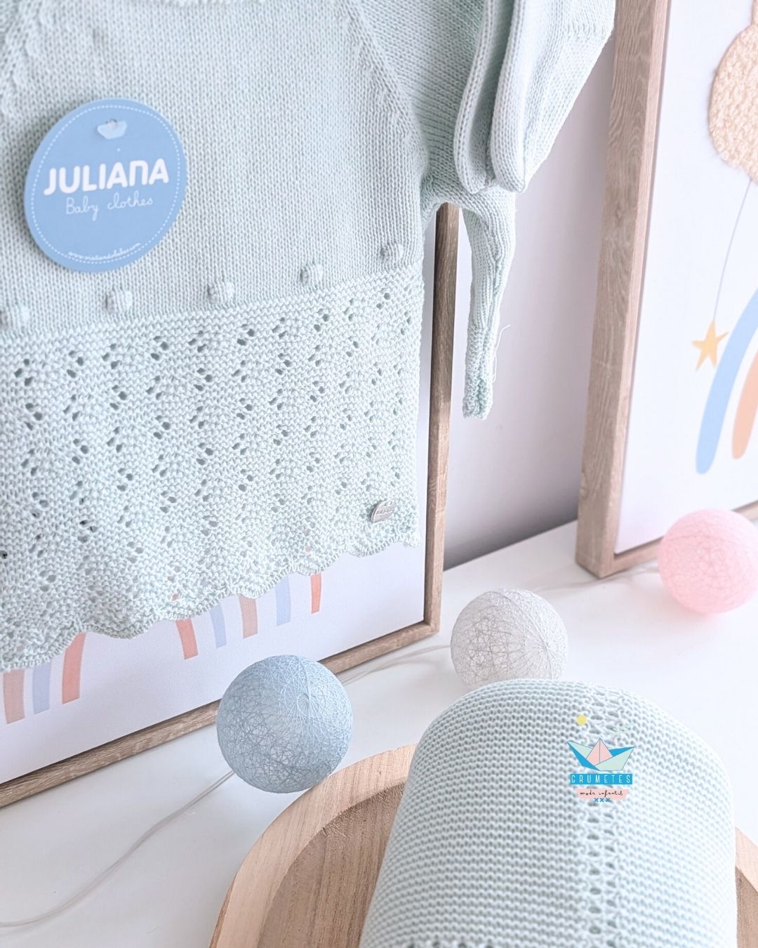 Conjunto bebé polaina Verde Mar🍋 Colección Limón - Juliana