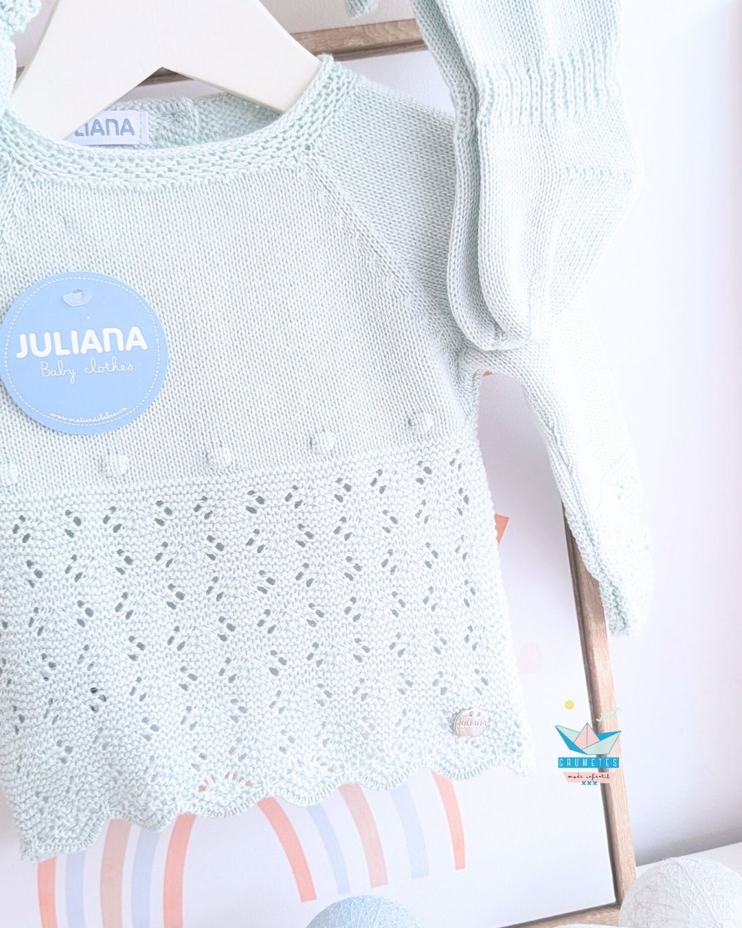 Conjunto bebé polaina Verde Mar🍋 Colección Limón - Juliana