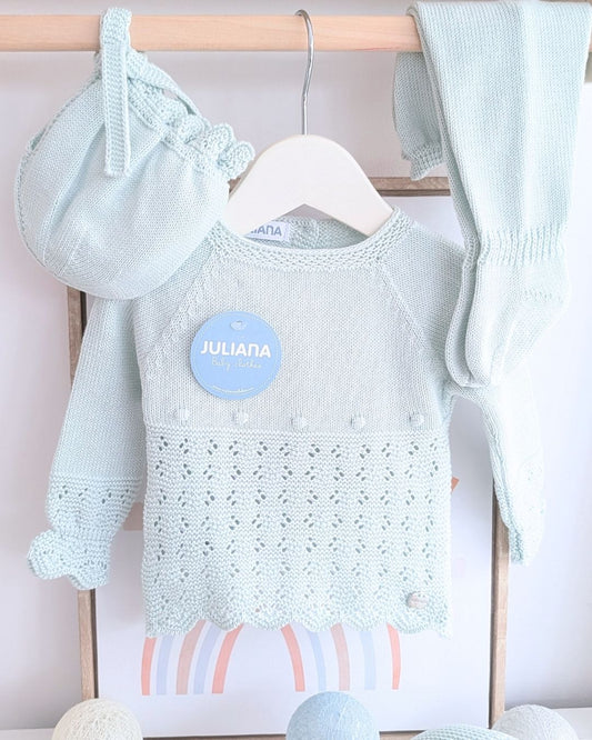 Conjunto bebé polaina Verde Mar🍋 Colección Limón - Juliana