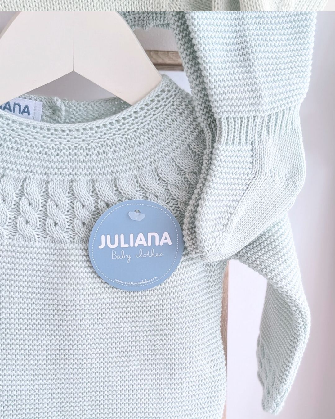 Conjunto bebé polaina Verde Mar🌷 Colección Tulipán - Juliana