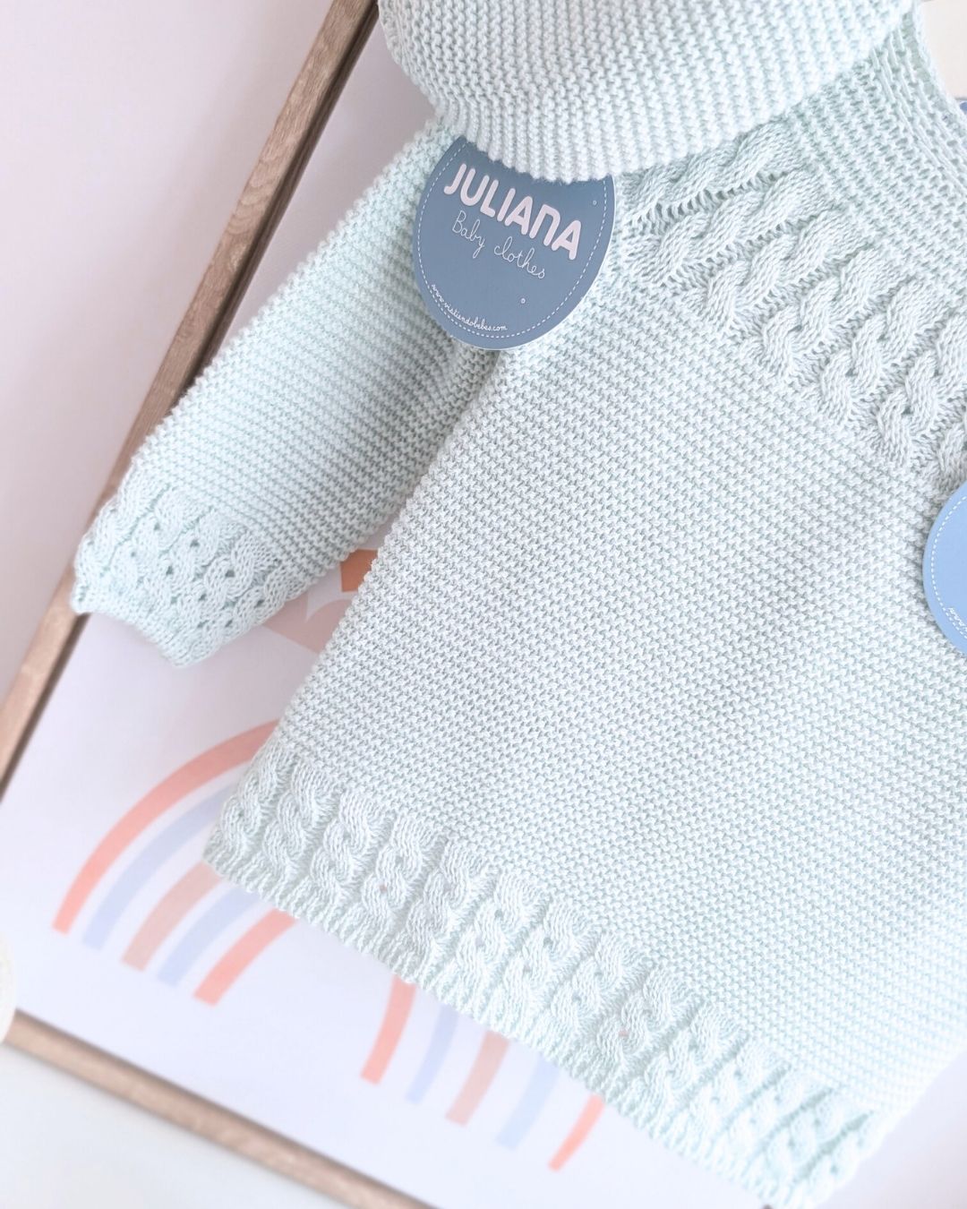 Conjunto bebé polaina Verde Mar🌷 Colección Tulipán - Juliana