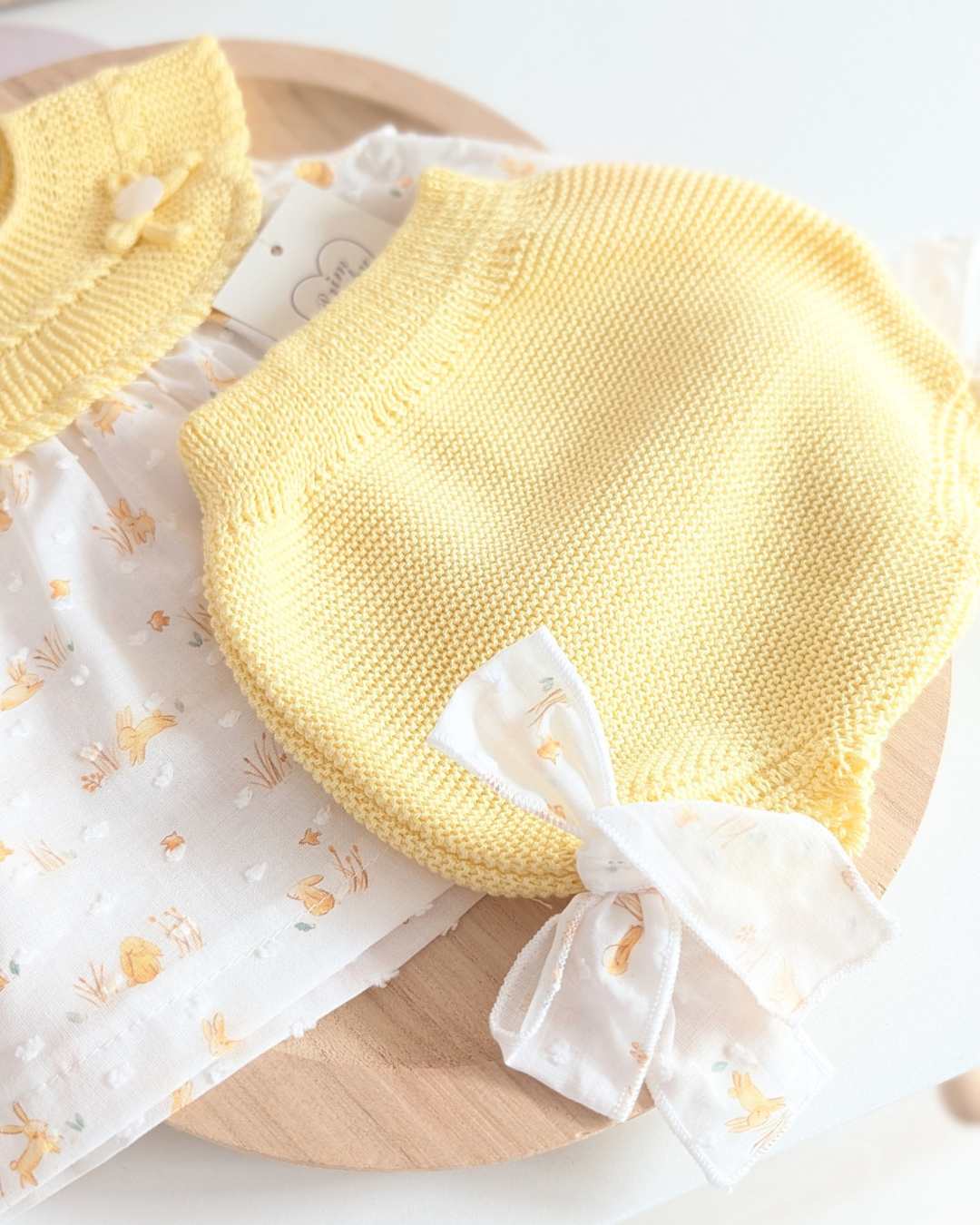 Conjunto Braga y Blusa Conejitos Amarilllo - Primbaby