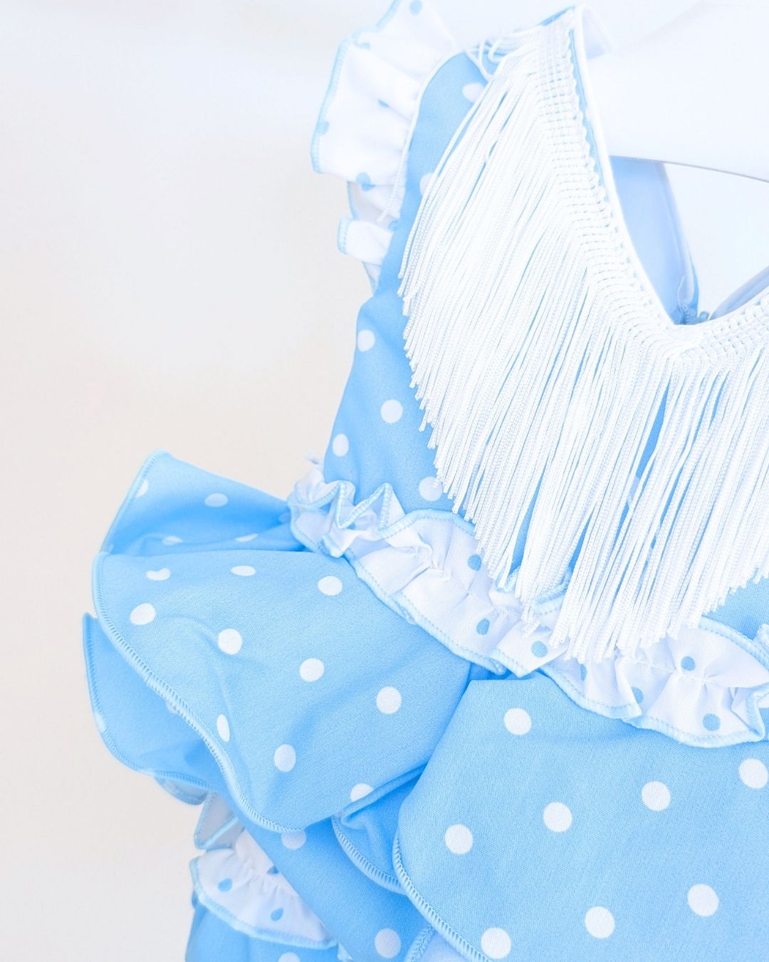 Conjunto flamenca bebé niña con braguita Celeste