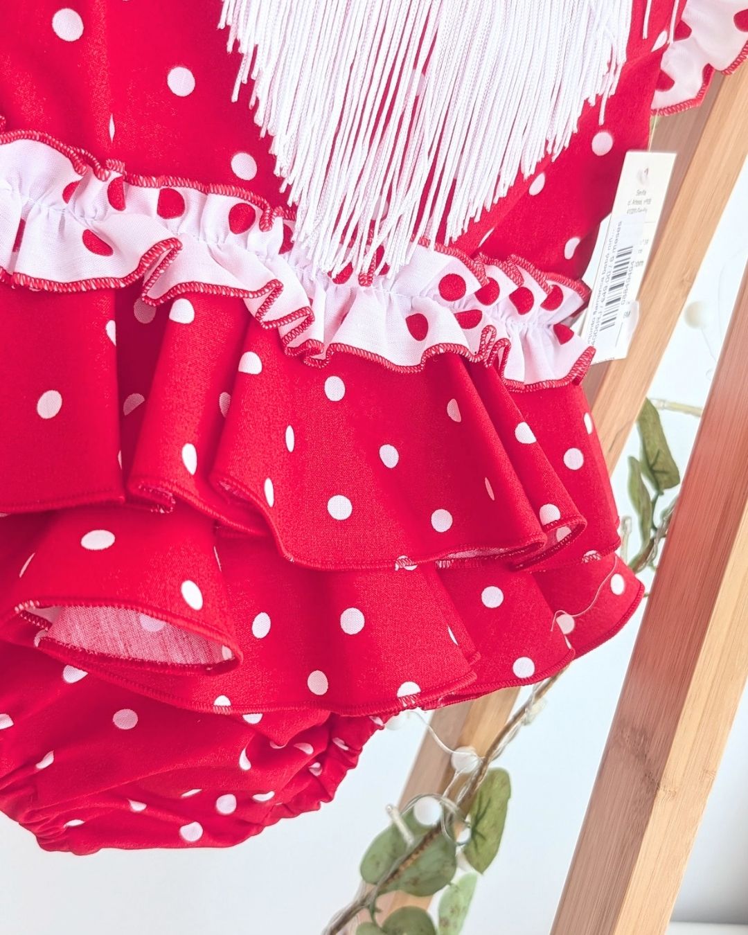 Conjunto flamenca bebé niña con braguita Rojo
