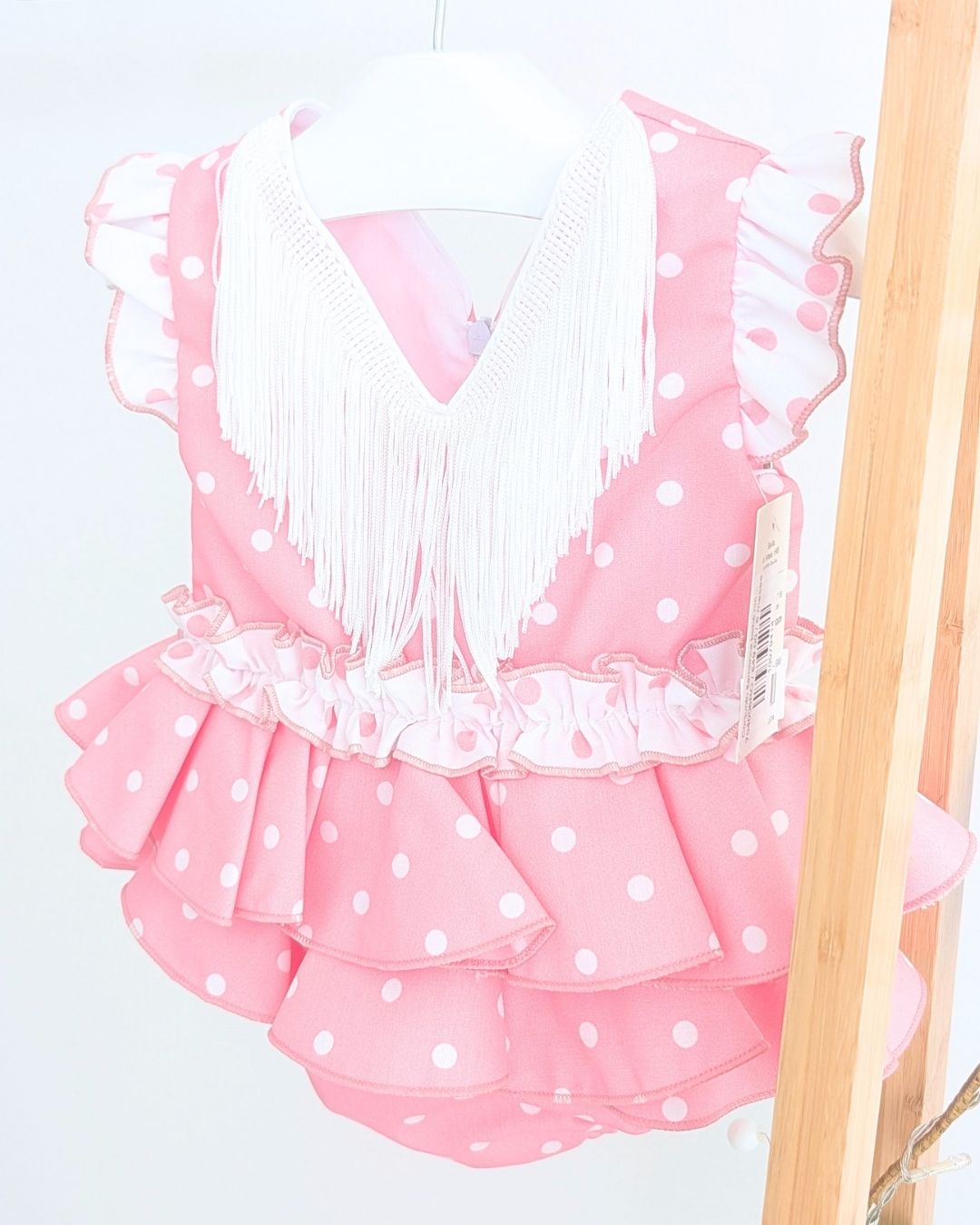 Conjunto flamenca bebé niña con braguita Rosa