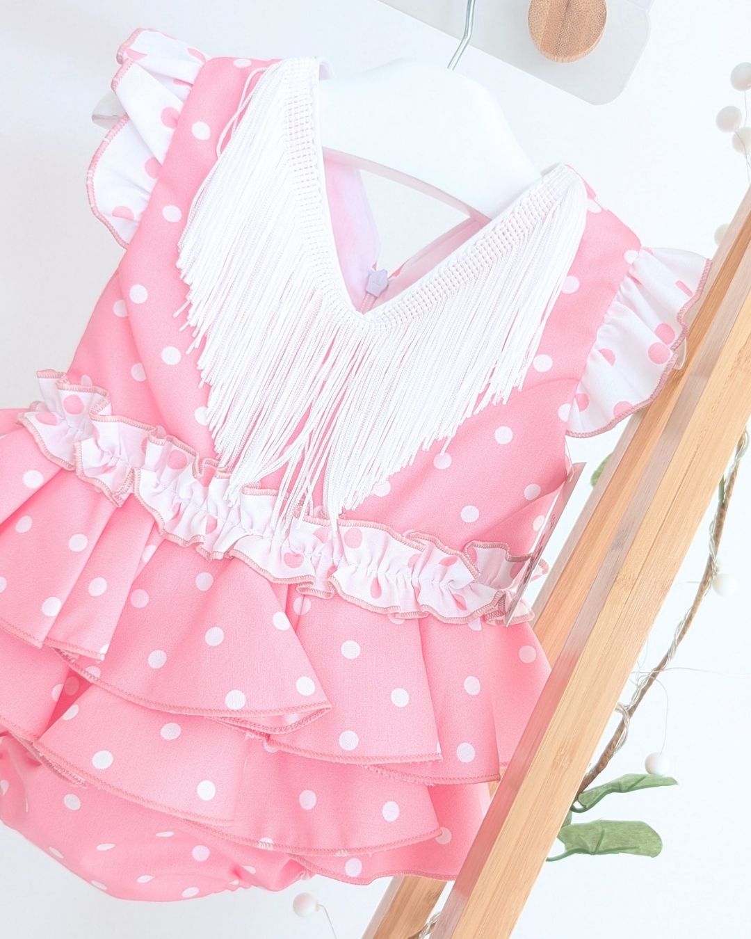 Conjunto flamenca bebé niña con braguita Rosa