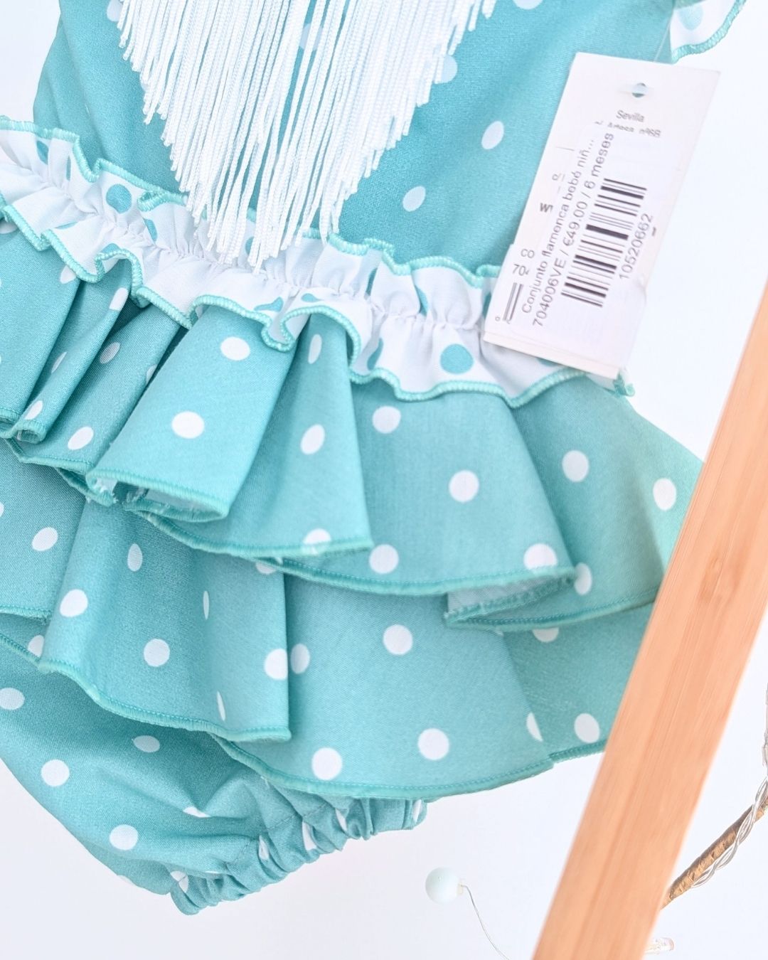 Conjunto flamenca bebé niña con braguita Verde