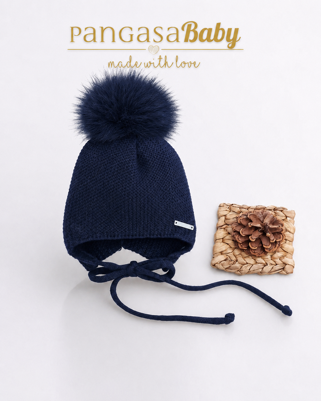 Gorro Orejero Pompón Pelo Marino - Pangasa Baby