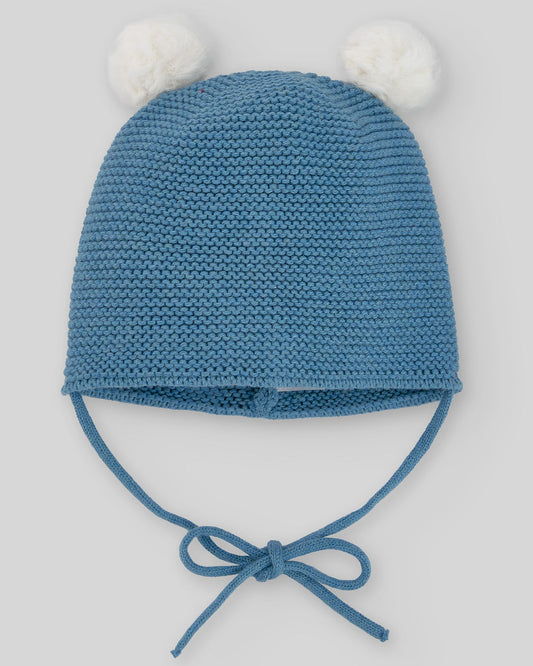 Gorro Pompones Esencial Azul Nilo - Paz Rodriguez