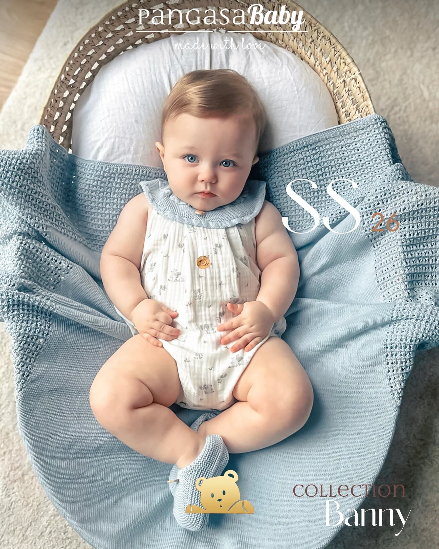 Pelele conejos moceta celeste 2601333 - Pangasa Baby