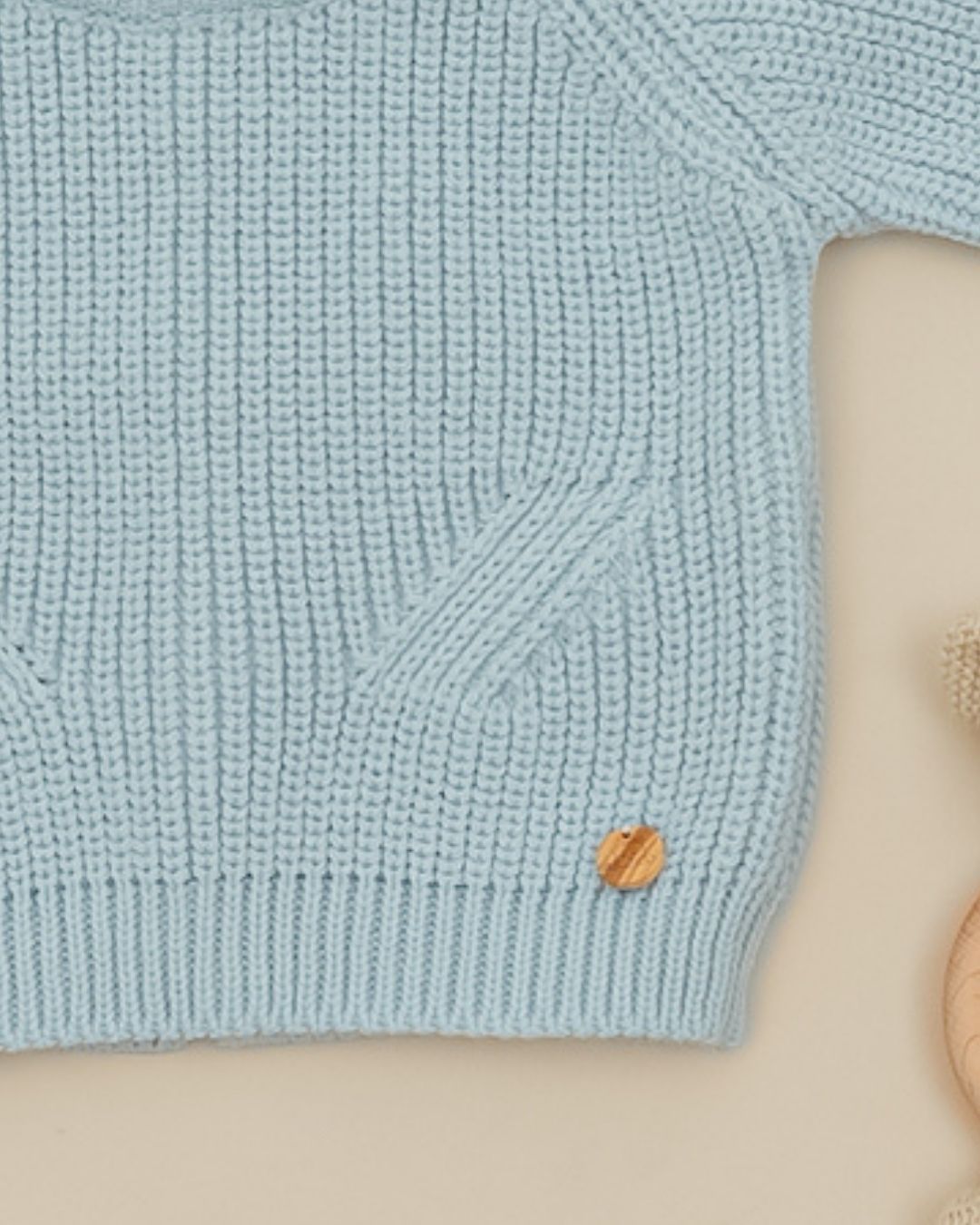 Jersey Punto Perlado Celeste Empolvado 🧶 Pearl Knit - Pangasa Baby