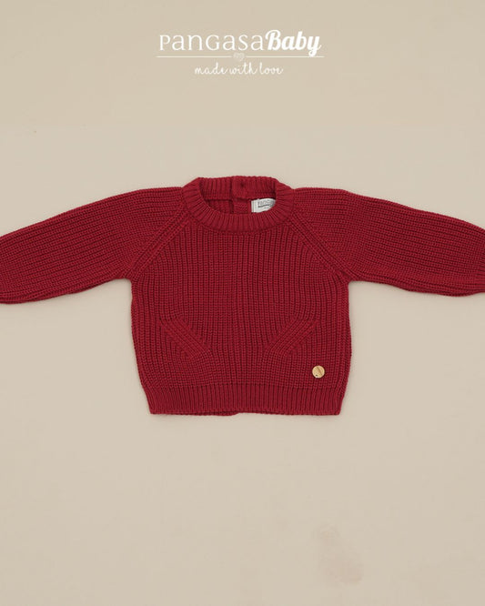 Jersey Punto Perlado Granate Cereza 🧶 Pearl Knit - Pangasa Baby