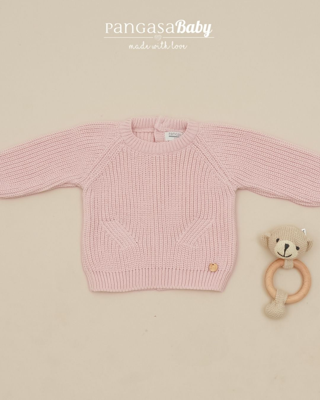 Jersey Punto Perlado Rosa Empolvado 🧶 Pearl Knit - Pangasa Baby