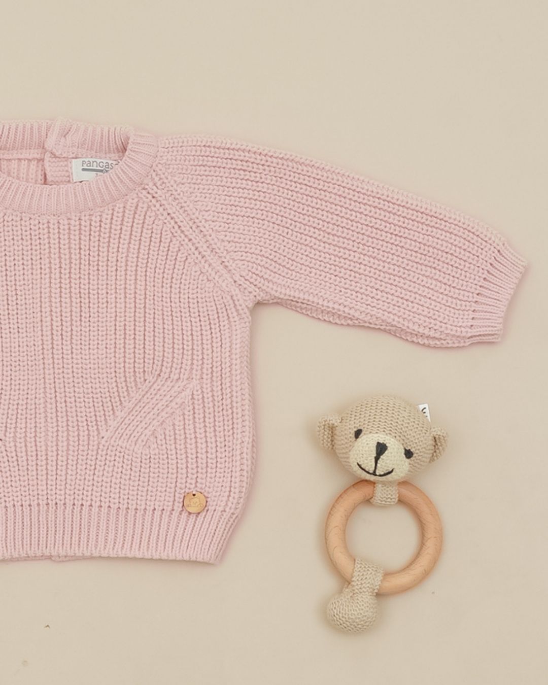 Jersey Punto Perlado Rosa Empolvado 🧶 Pearl Knit - Pangasa Baby