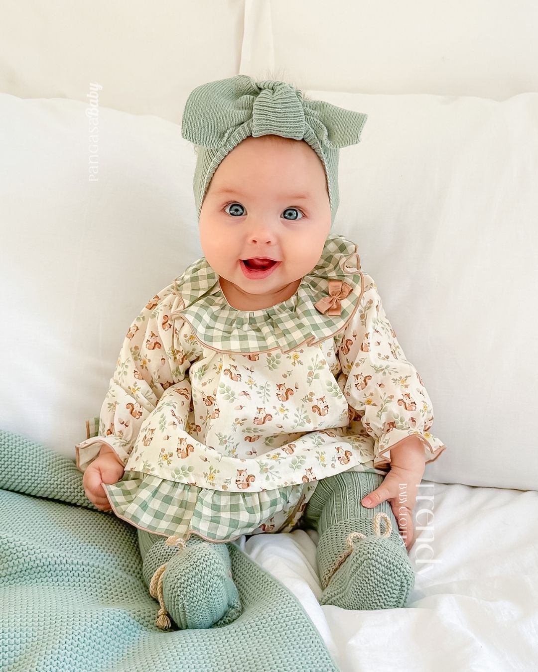 Jesusin Con Braguita Ardilla Verde Empolvado - Pangasa Baby