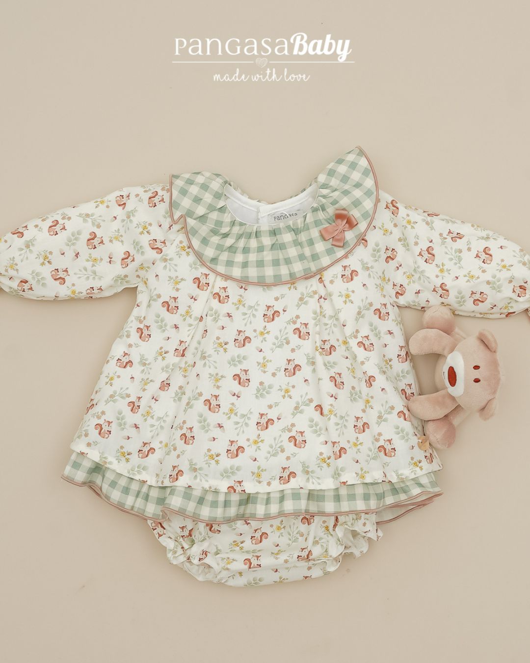 Jesusin Con Braguita Ardilla Verde Empolvado - Pangasa Baby