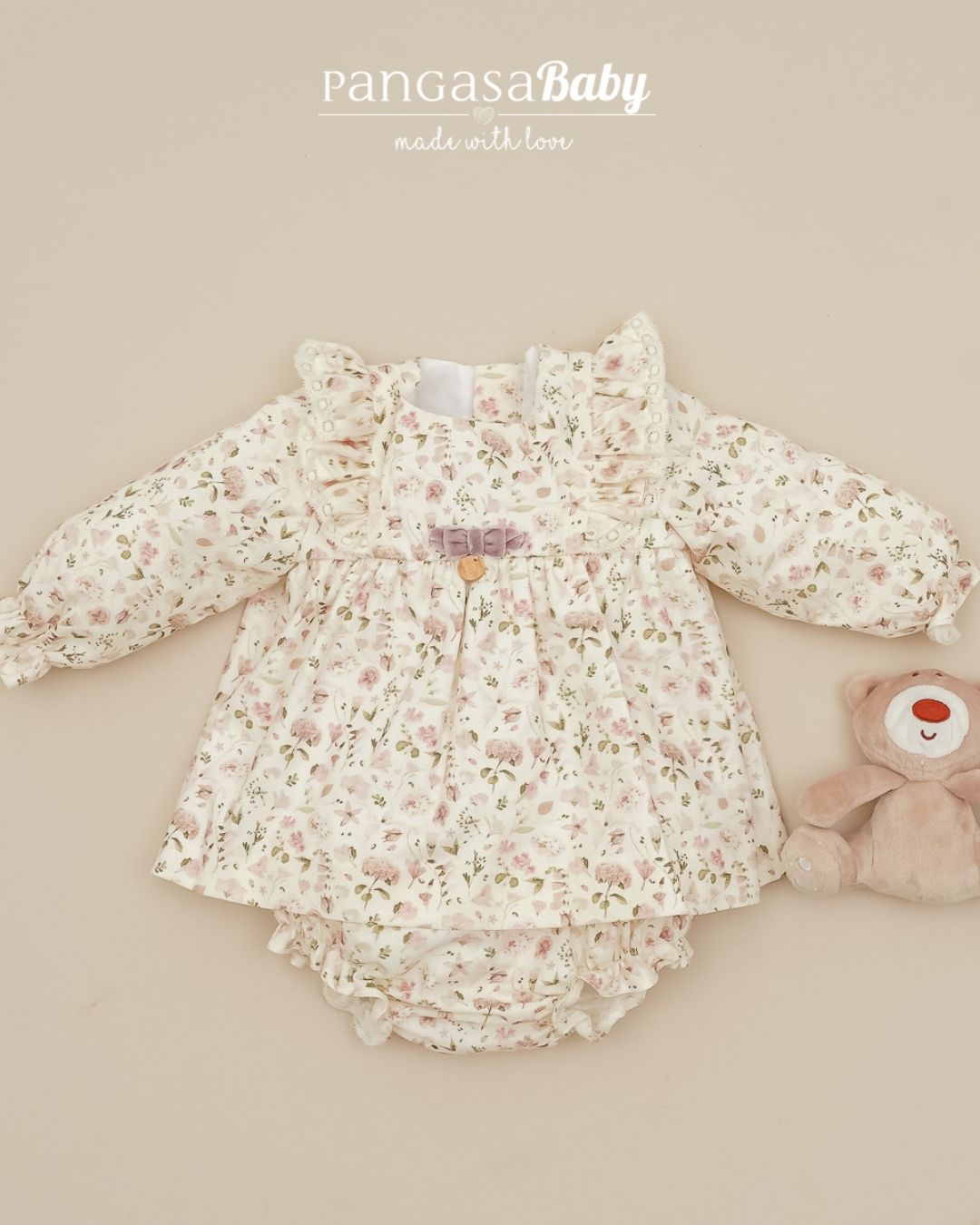 Jesusin Con Braguita Flores Rosa Vintage - Pangasa Baby