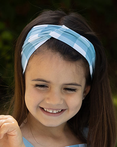 Turbante Cuadros Azul Lago - Calamaro