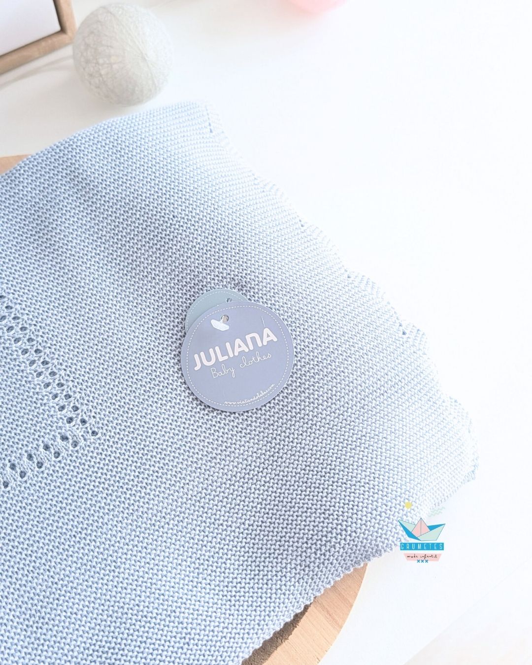 Mantita Bebé Lin Azul Pastel - Juliana