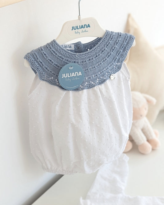 Pelele Cuerpo Punto Plumeti Cielo - Juliana