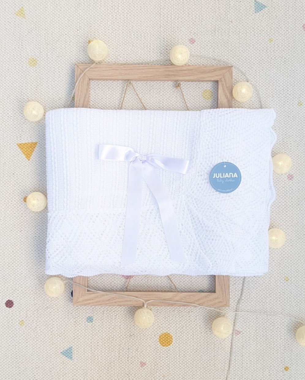 Chal bebe Trenzas Blanco - Juliana