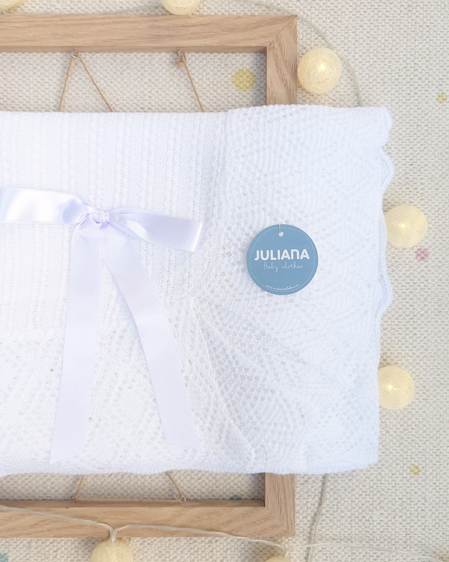 Chal bebe Trenzas Blanco - Juliana