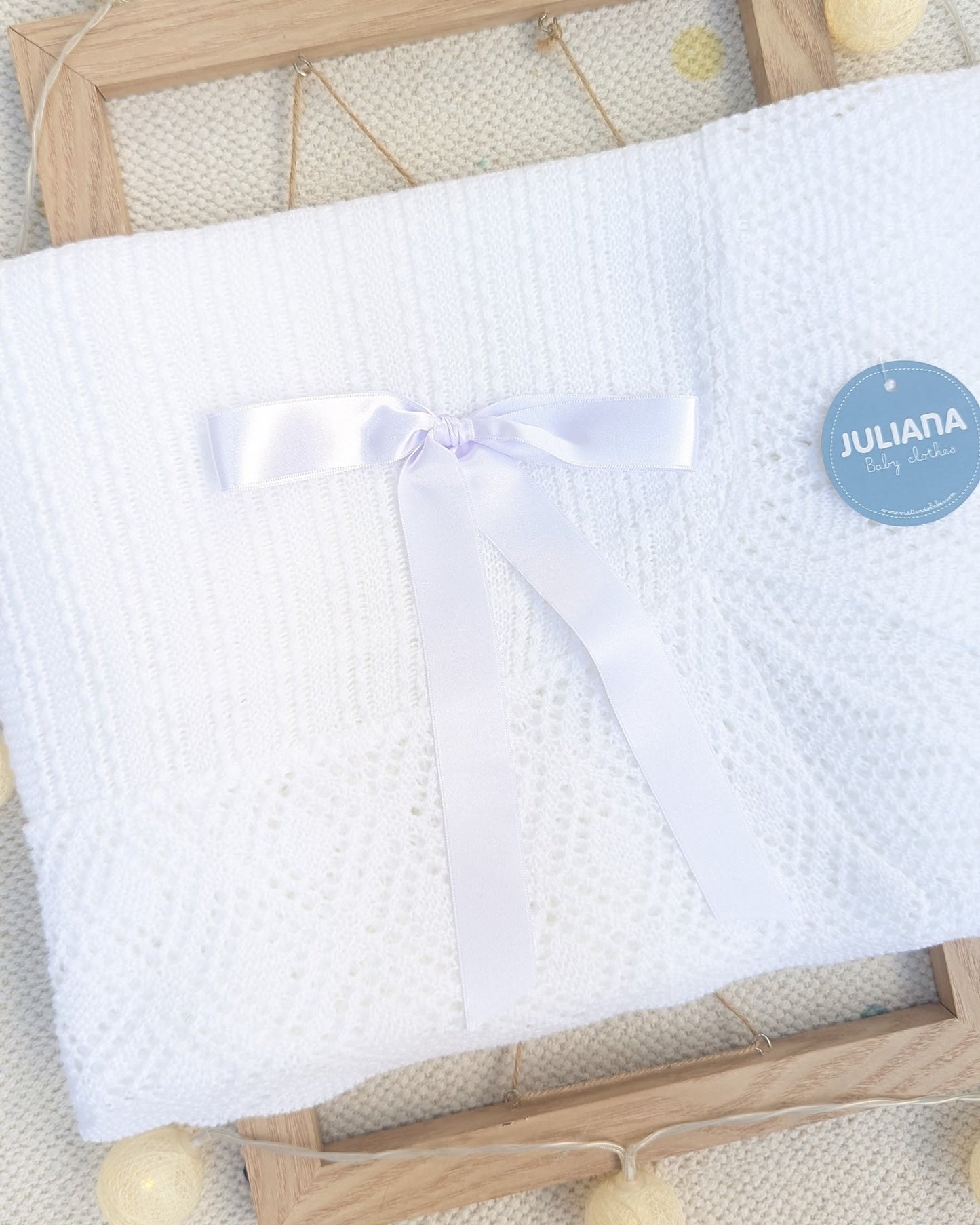 Chal bebe Trenzas Blanco - Juliana