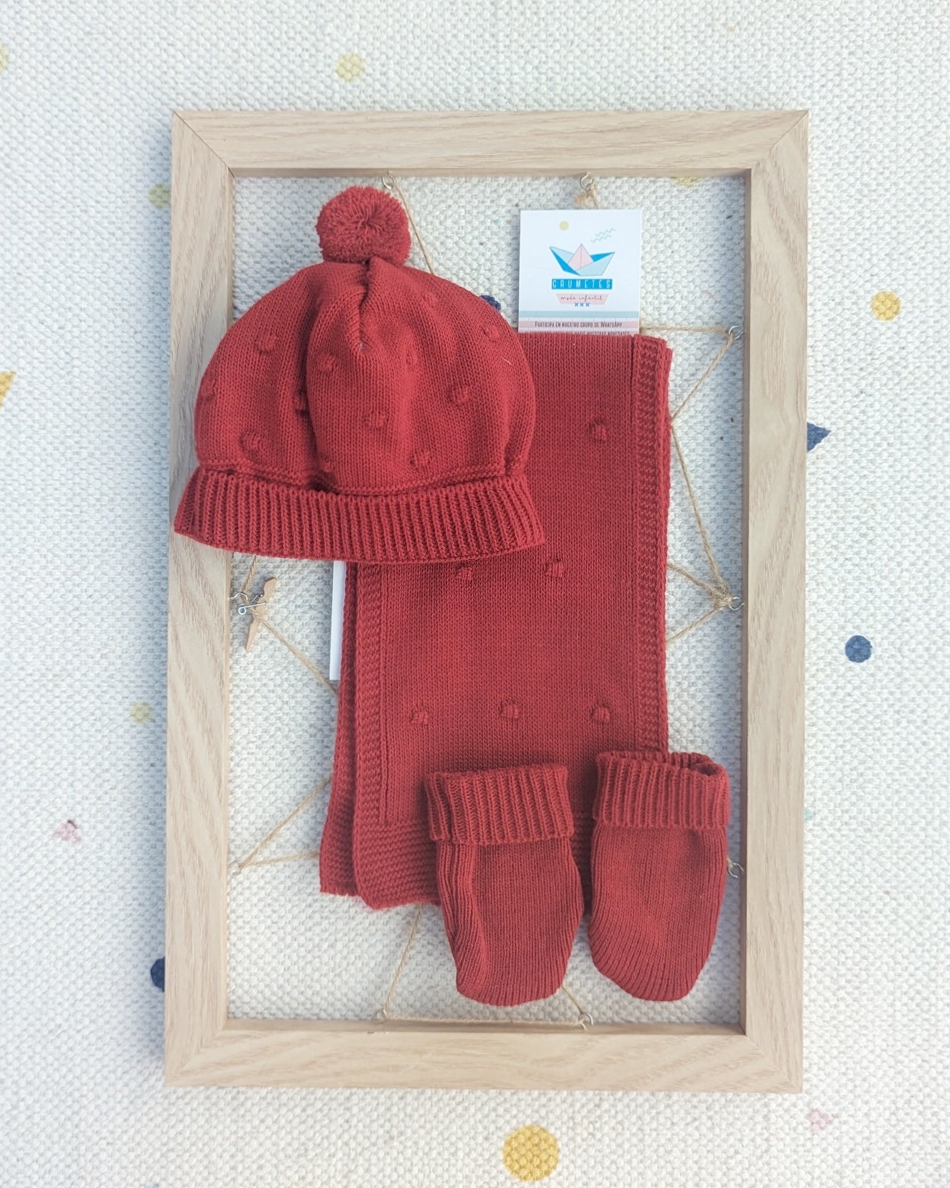Bufanda, Gorro y Manoplas Bodoques Rojo - Primbaby