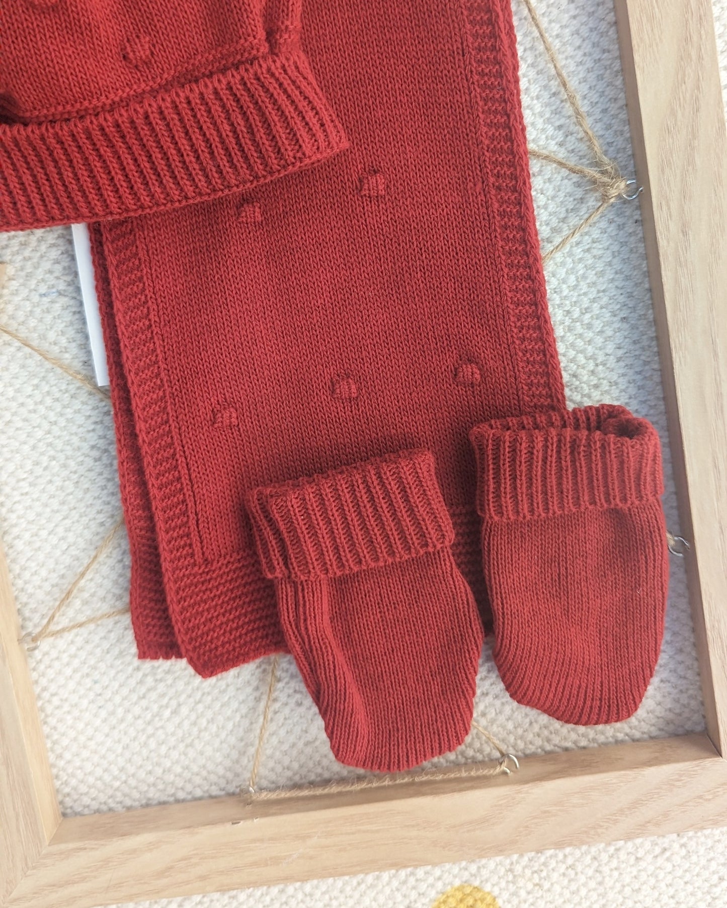Bufanda, Gorro y Manoplas Bodoques Rojo - Primbaby