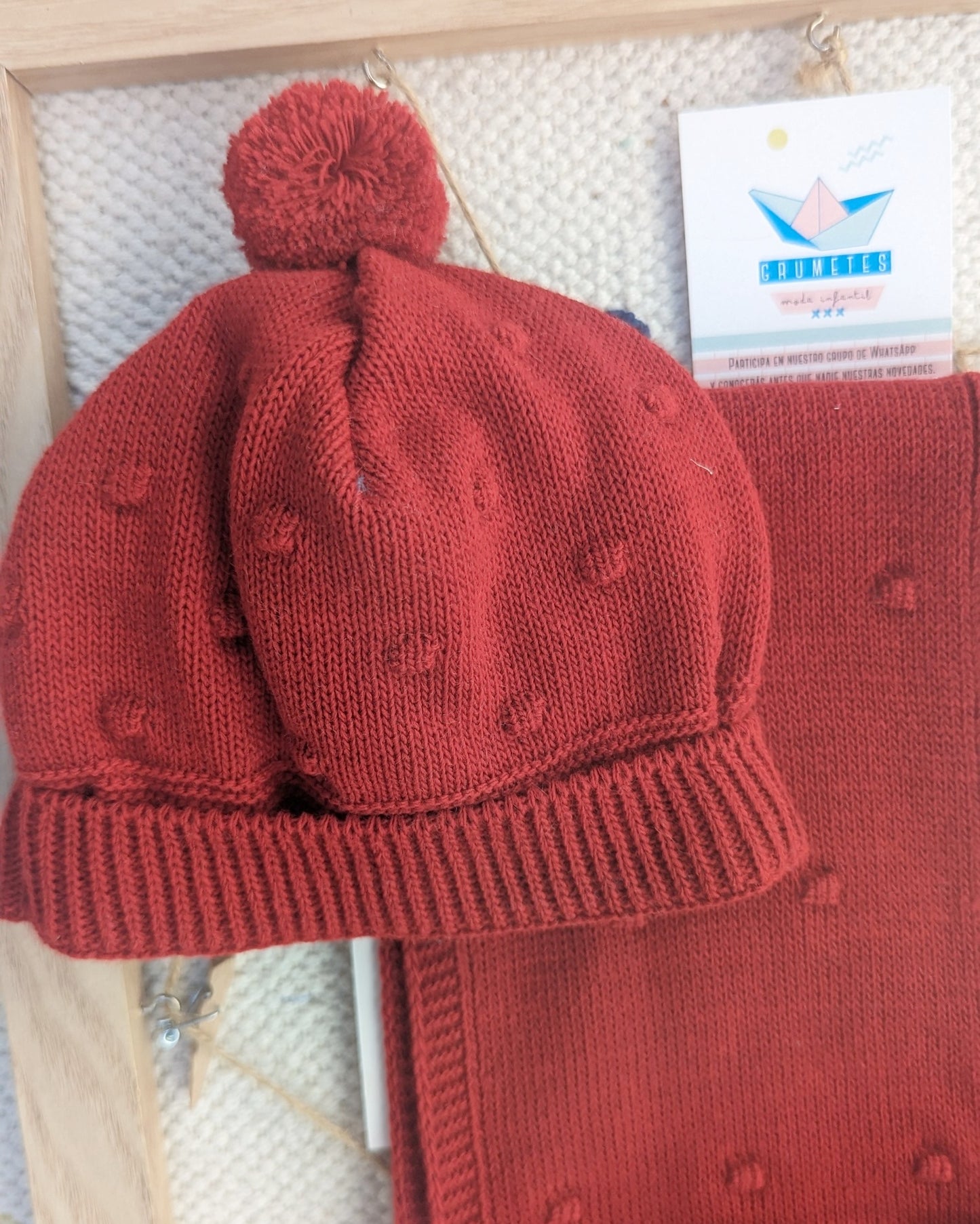 Bufanda, Gorro y Manoplas Bodoques Rojo - Primbaby