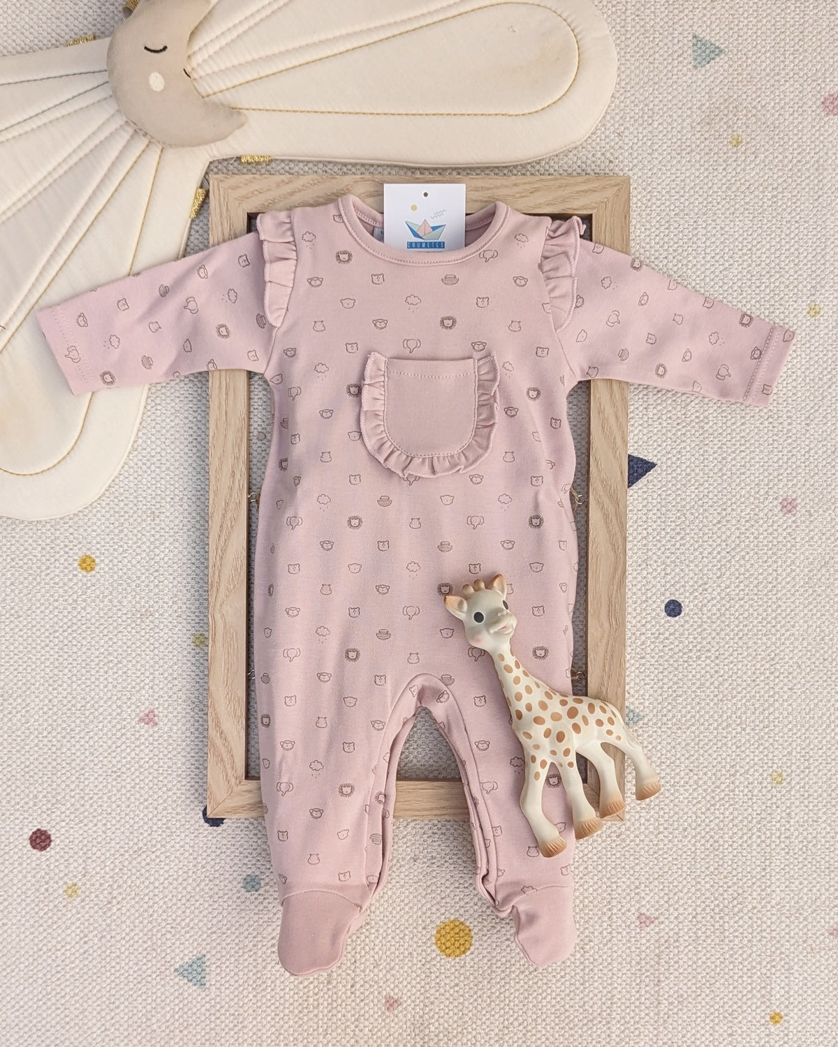 Pelele enterizo Friendly Ab.Trasera Rosa Empolvado - Babidu