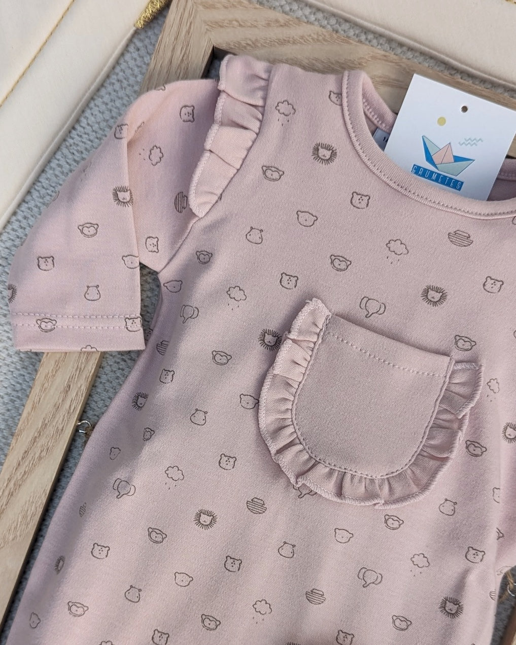 Pelele enterizo Friendly Ab.Trasera Rosa Empolvado - Babidu