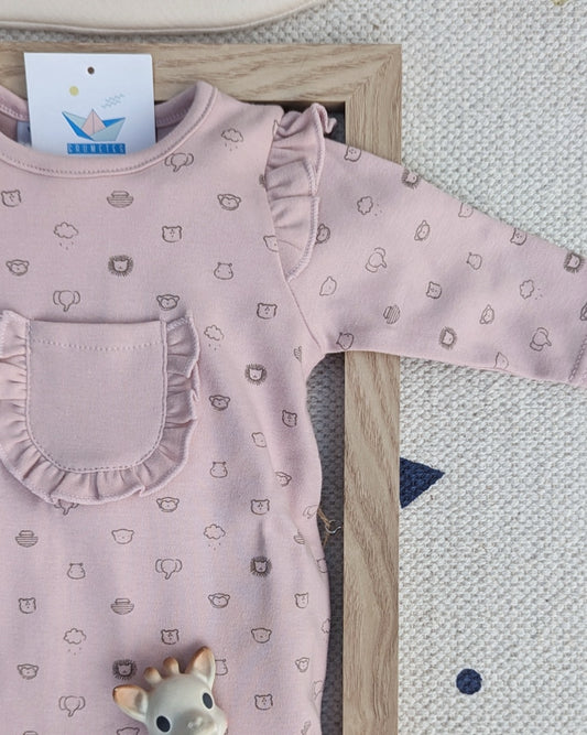 Pelele enterizo Friendly Ab.Trasera Rosa Empolvado - Babidu