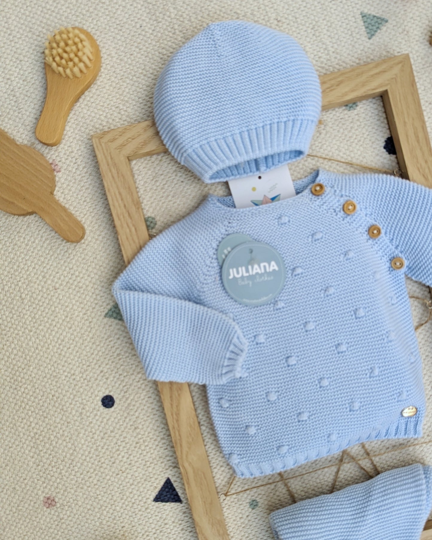 Conjunto Polaina Bodoques Celeste - Juliana