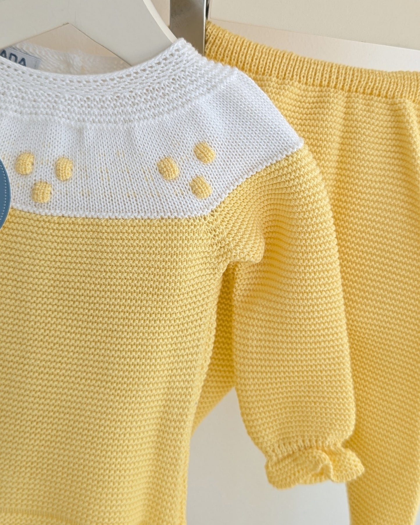 Conjunto Polaina Canesú Bodoques Amarillo - Juliana