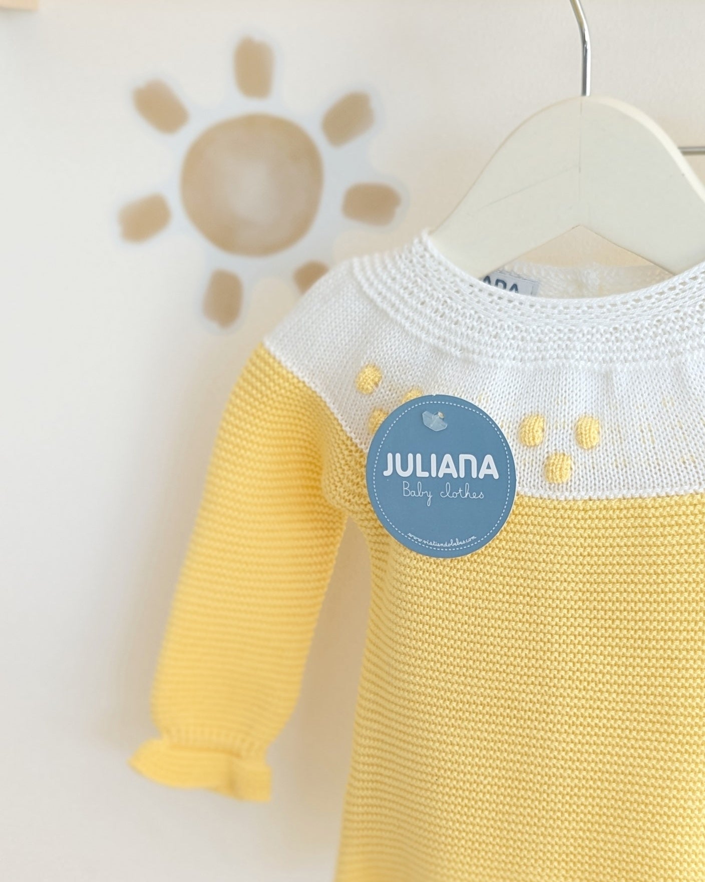 Conjunto Polaina Canesú Bodoques Amarillo - Juliana