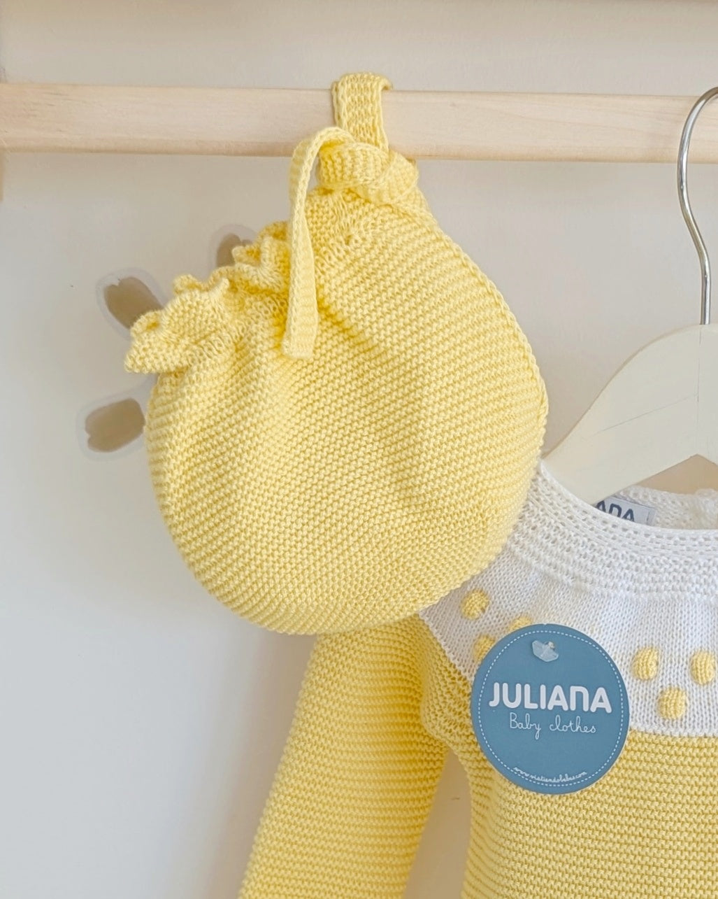 Conjunto Polaina Canesú Bodoques Amarillo - Juliana