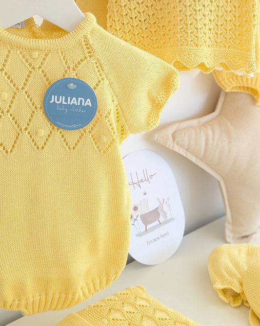 Pelele Punto Rombos Amarillo - Juliana