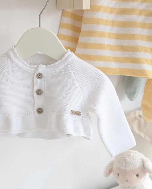 Cárdigan Volante Melara Blanco - Martin Aranda