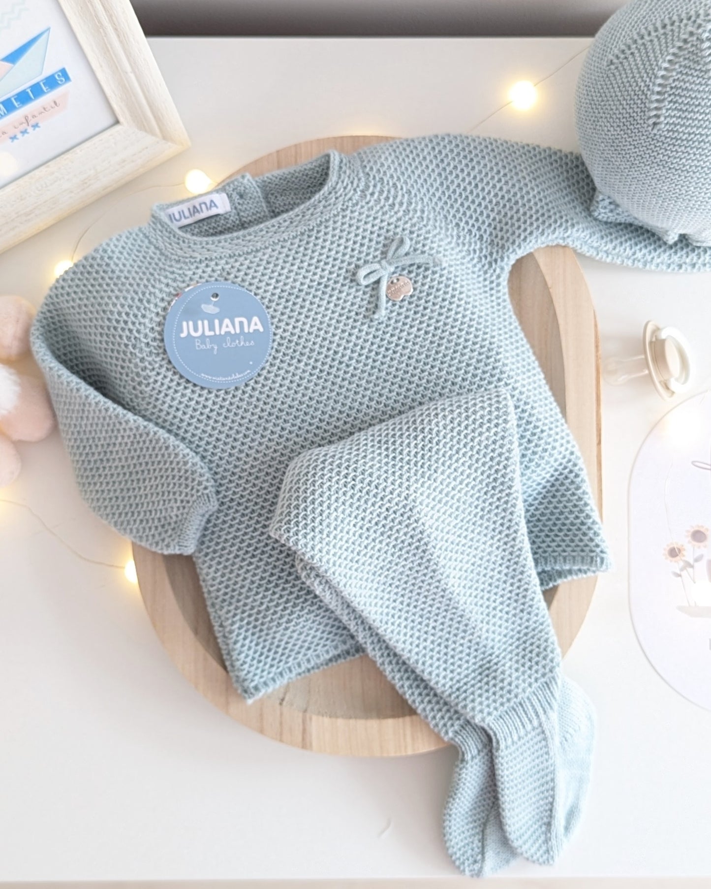 Conjunto Polaina Recogidas Verde Menta - Colección Piano de Juliana