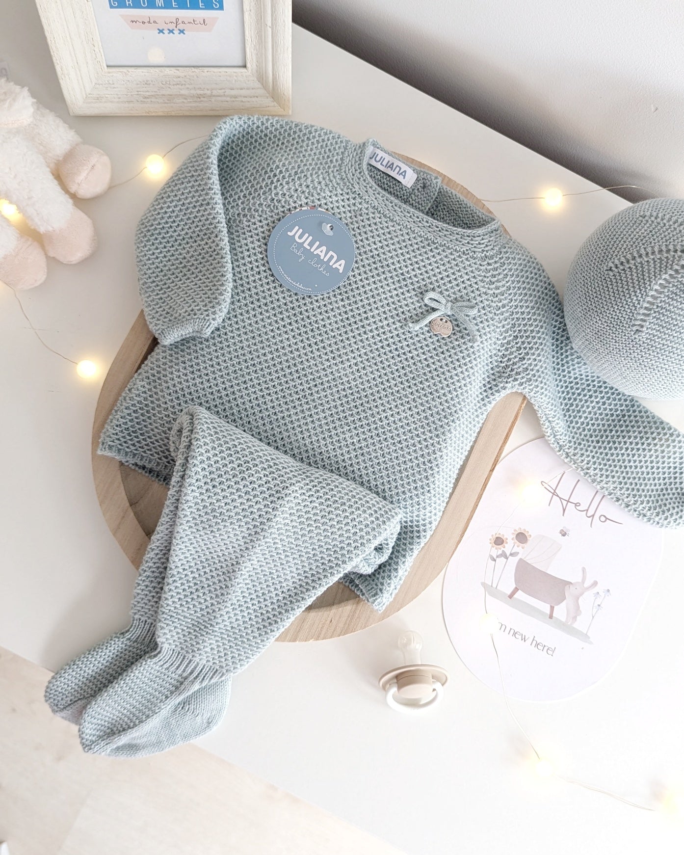Conjunto Polaina Recogidas Verde Menta - Colección Piano de Juliana
