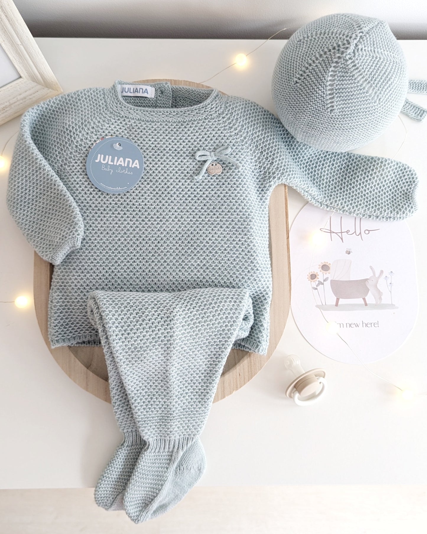 Conjunto Polaina Recogidas Verde Menta - Colección Piano de Juliana