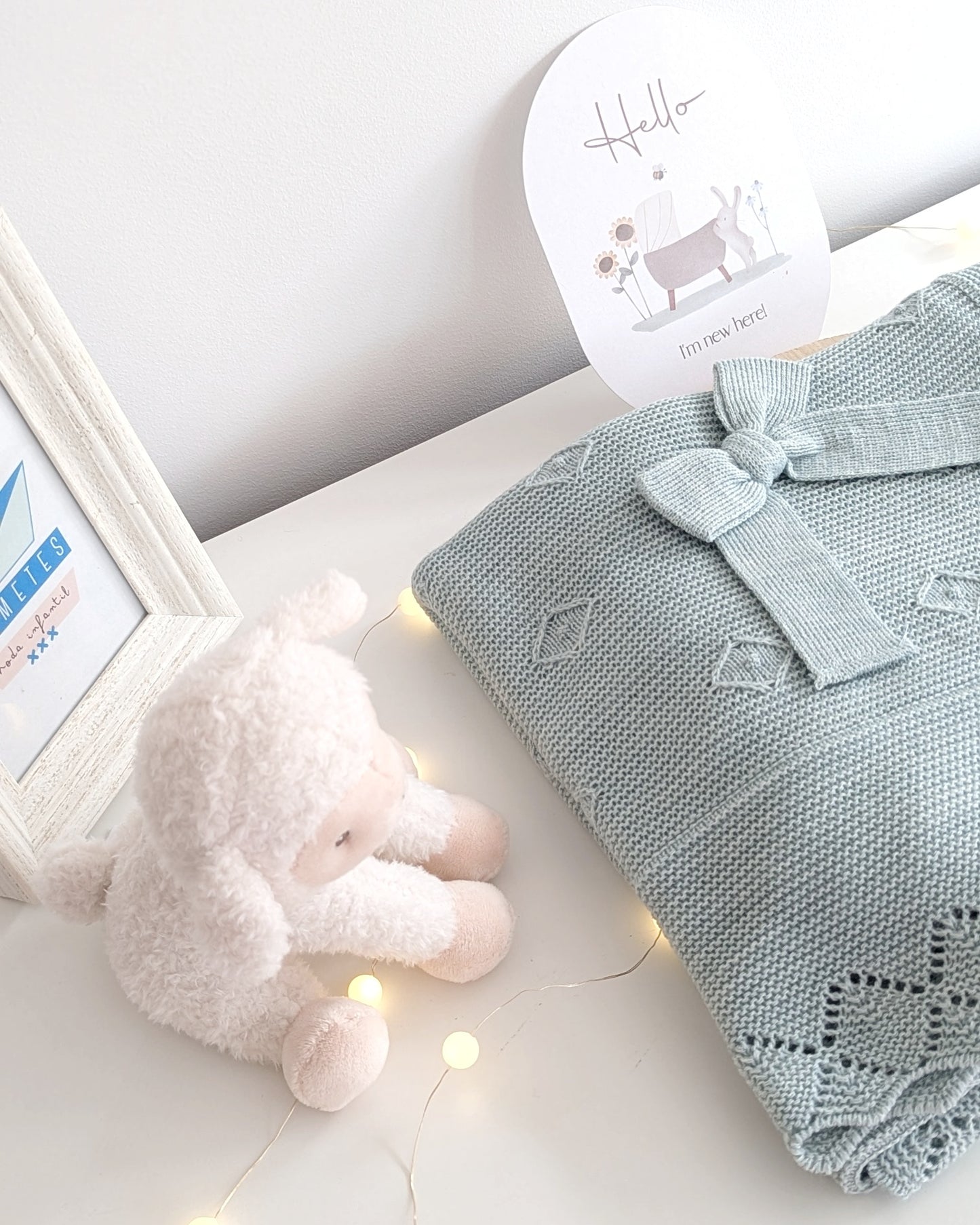 Chal Bebé Volante Rombos Verde Menta 25519 - Juliana