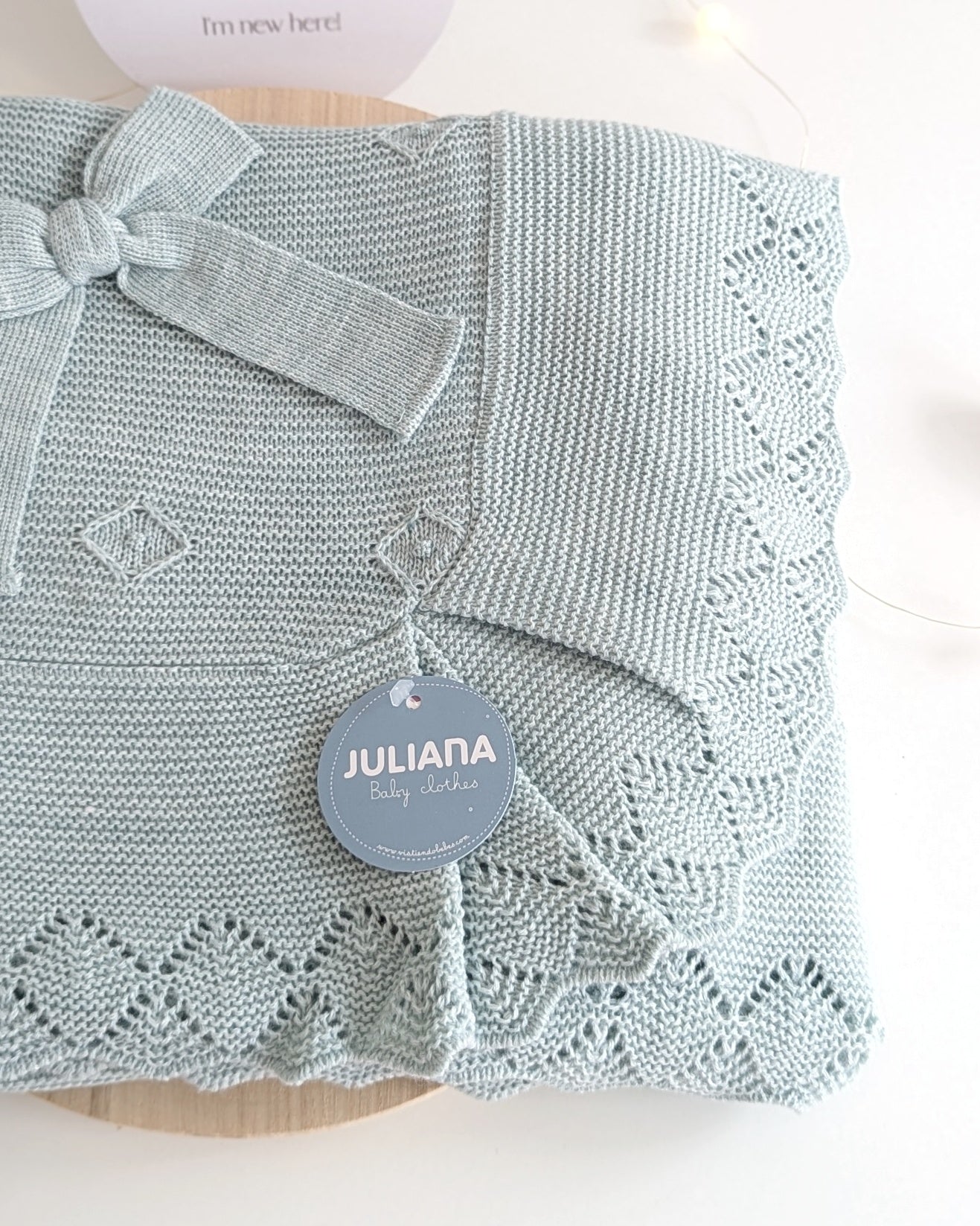 Chal Bebé Volante Rombos Verde Menta 25519 - Juliana