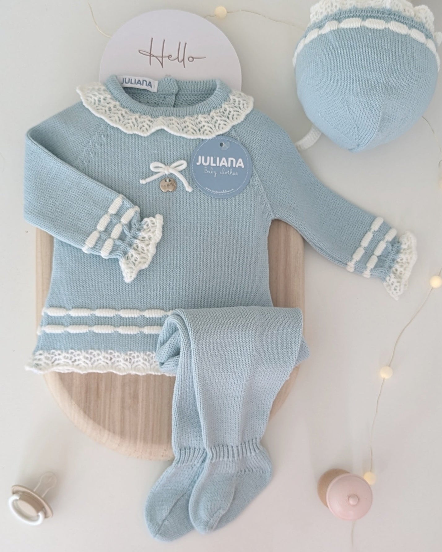 Conjunto Polaina Lorzas Verdeagua - Colección Silencio de Juliana