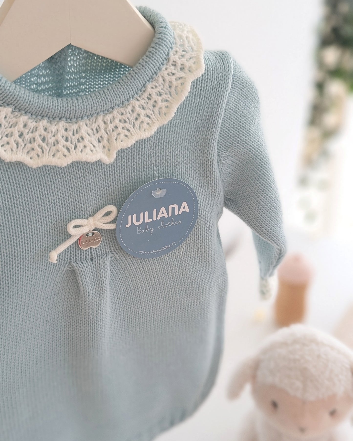 Pelele Punto Volante Calado Verdeagua - Colección Silencio de Juliana