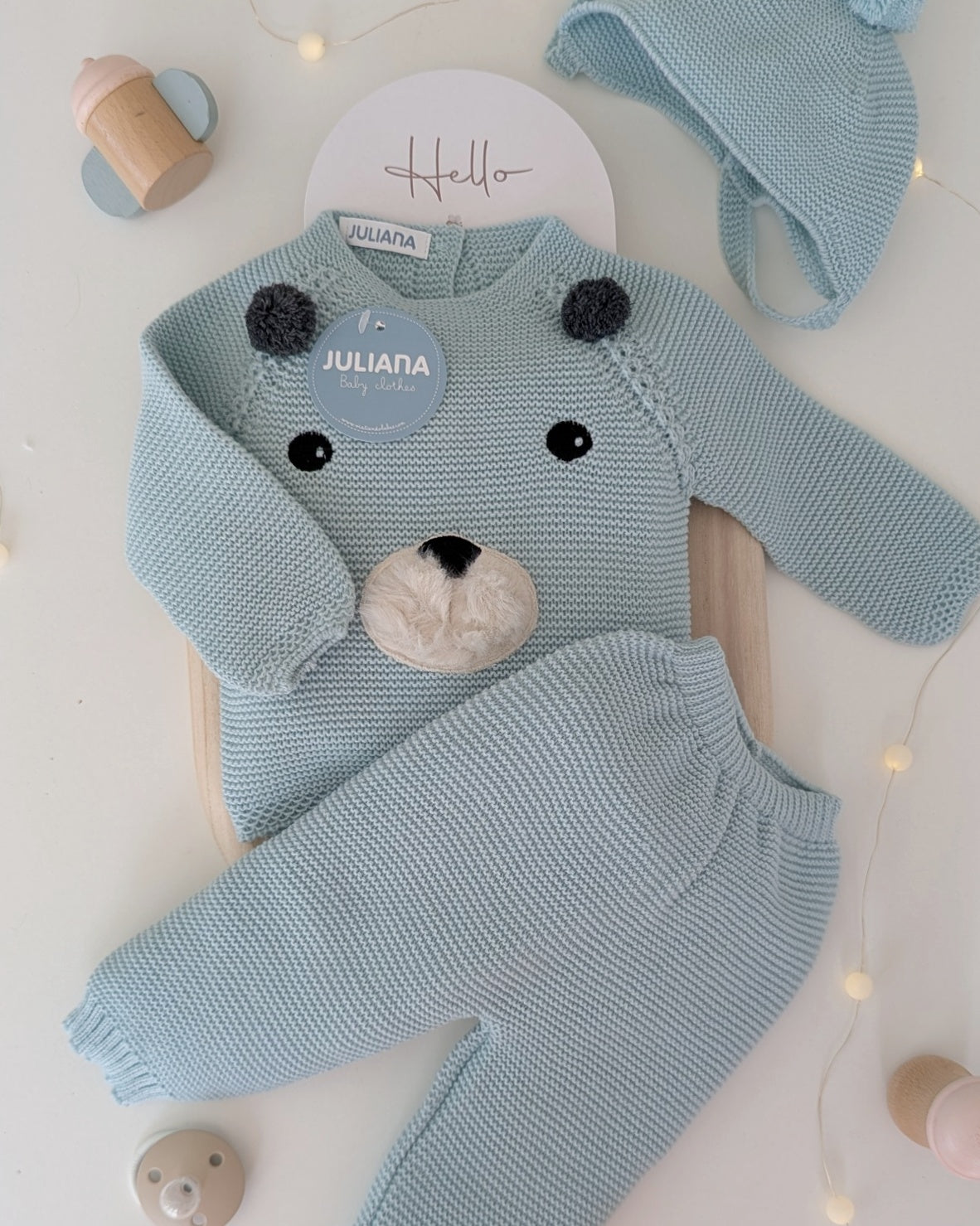 Conjunto Pantalon Oso Verdeagua - Colección Cuento de Juliana